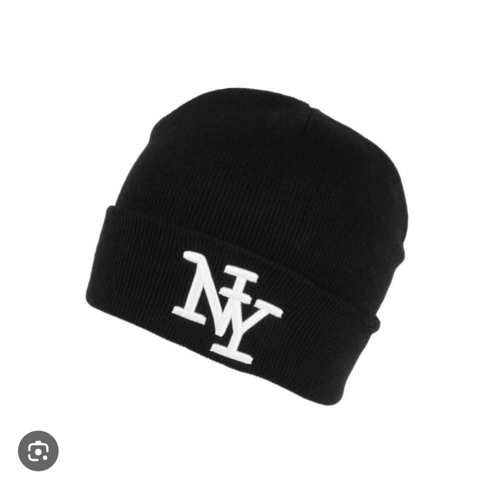 NY Embroidered Black Knit Beanie Streetwear Hip Hop Honour Sherpa Lining| Unisex